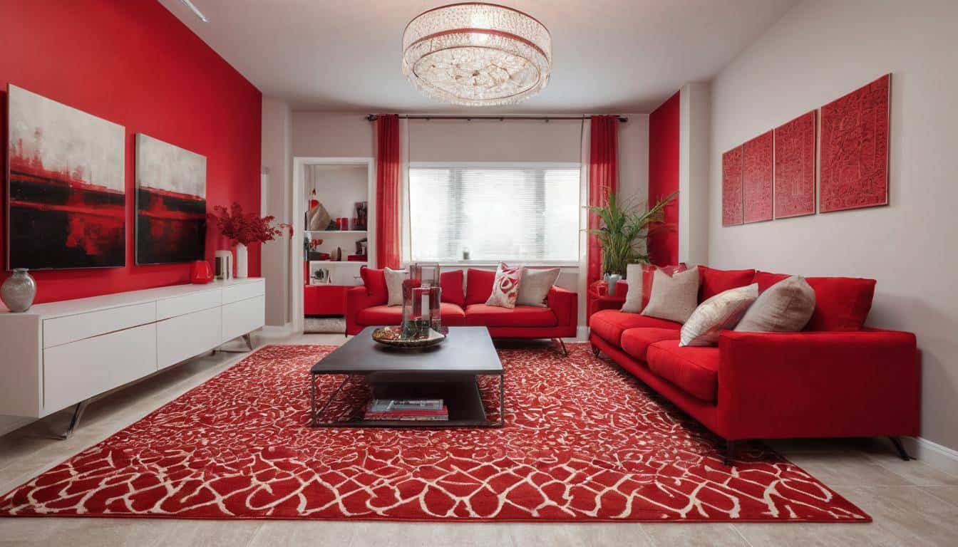 beautiful red living rooms